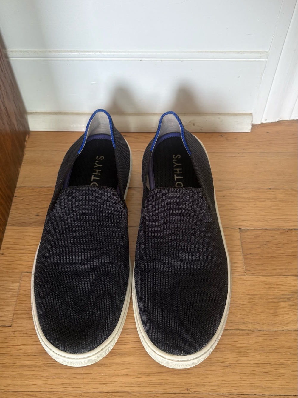 ROTHYS Black Slip-On Sneakers with White Sole